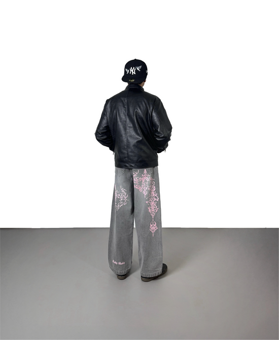 ERA Black Clasp Boxy Fit Leather Jacket