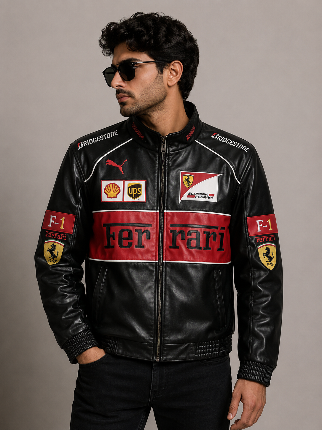 ERA Formula Racing Premium Leather Jacket – Black & Red Edition