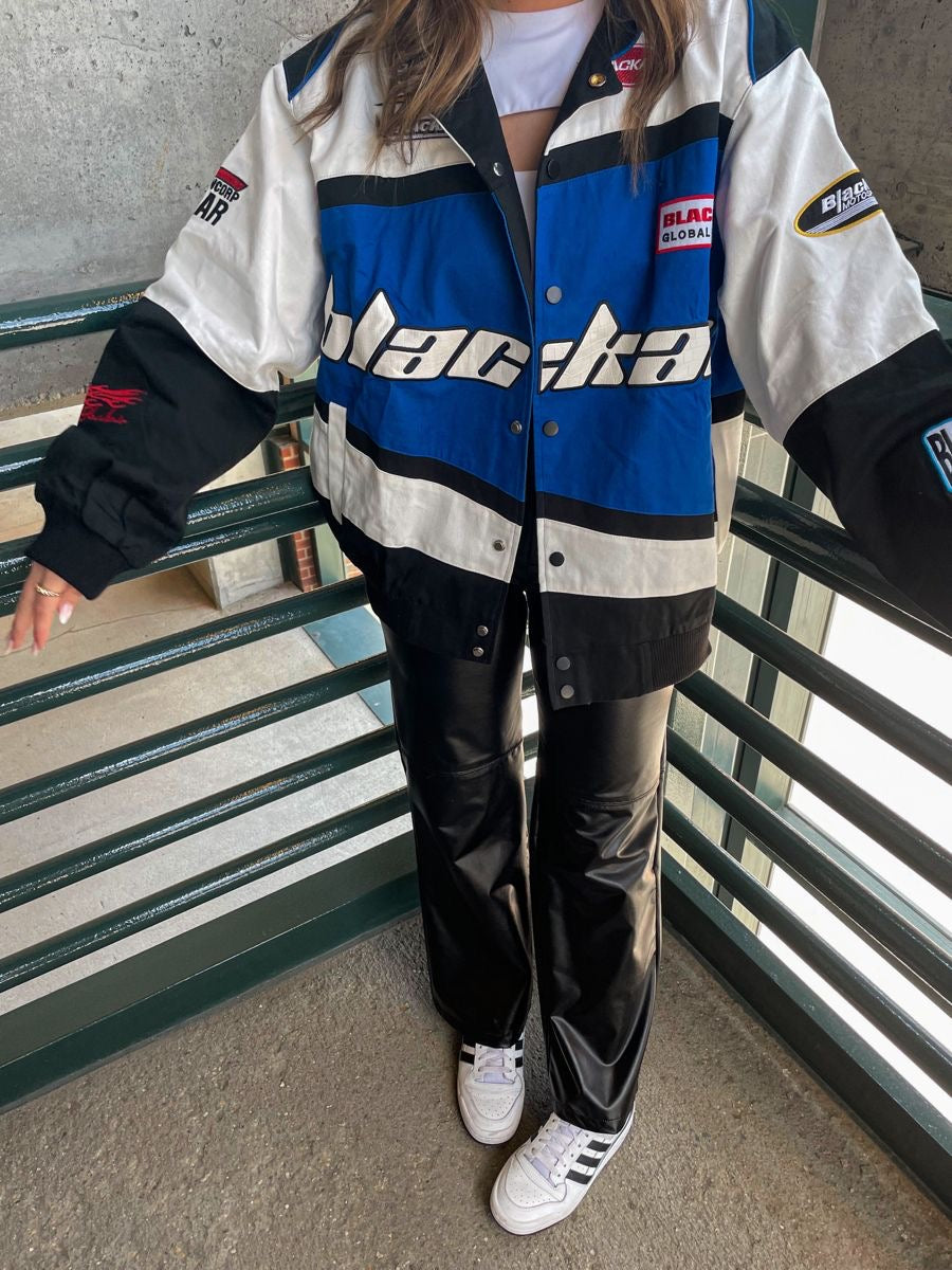 ERA Blackair Vintage Racing Jacket – Blue & White Street Edition