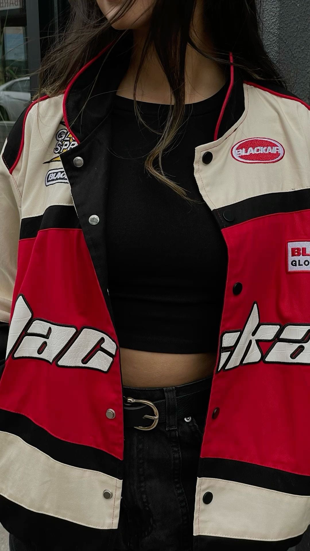 ERA Blackair Retro Racing Jacket – Red & White Vintage Edition