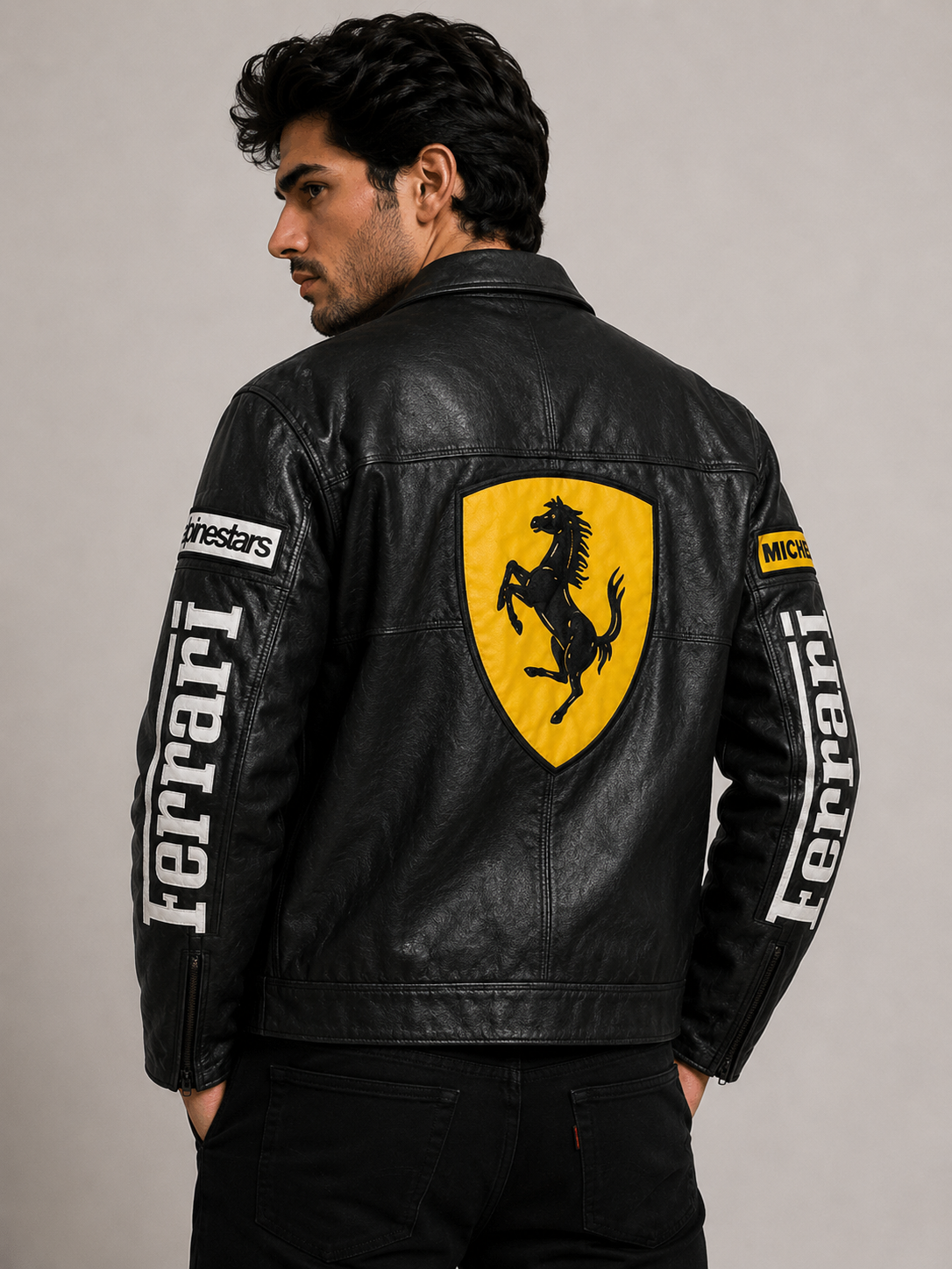 ERA Scuderia Black Racing Leather Jacket – Premium Motorsport Edition