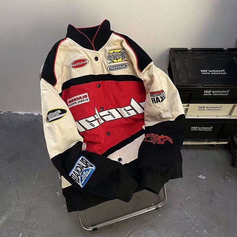 ERA Blackair Retro Racing Jacket – Red & White Vintage Edition