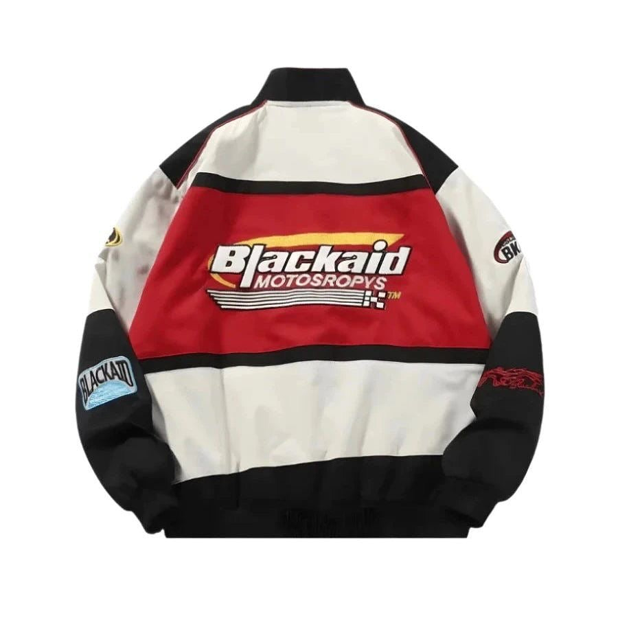 ERA Blackair Retro Racing Jacket – Red & White Vintage Edition