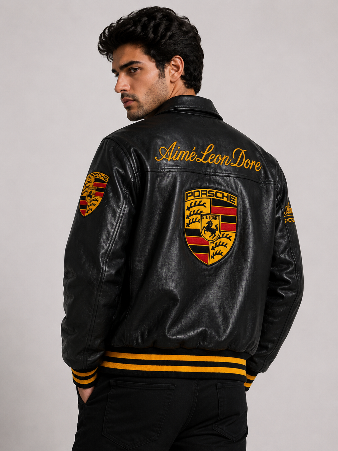 ERA Motorsport Heritage Premium Leather Jacket – Black & Gold Edition