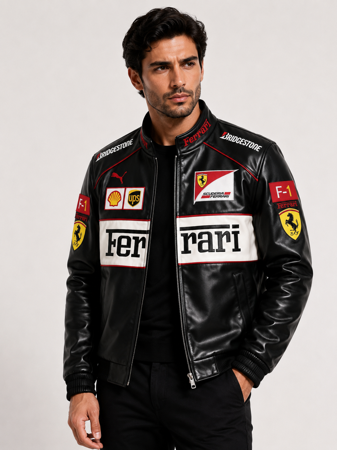 ERA Scuderia Racing Premium Leather Jacket – Black Edition